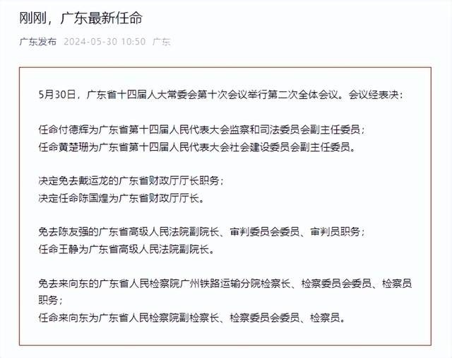 广东最新人事任免动态概览